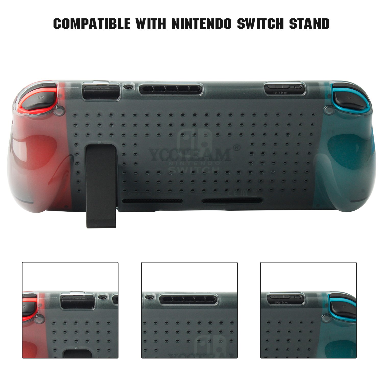 Protective Case for Nintendo Switch 2018，Grip Cover Case with Shock-Absorption and Anti-Scratch Design Soft & Comfortable TPU Case for Nintendo Switch Console (Grey)