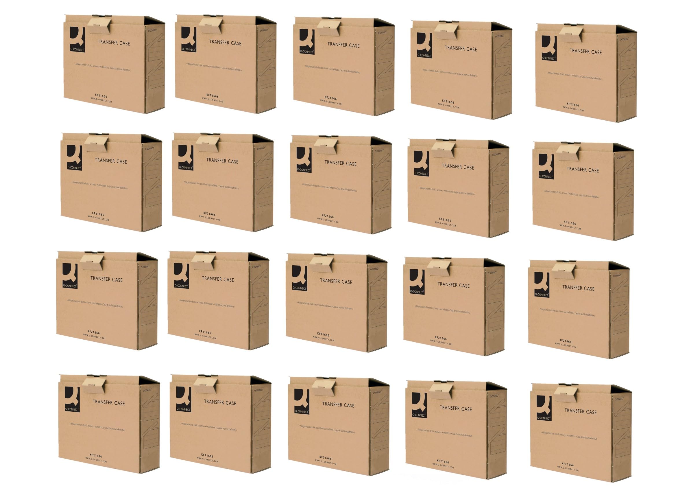 Q-Connect Transfer Case Brown (20 Pack) KF21666,W317 x D92 x H241mm