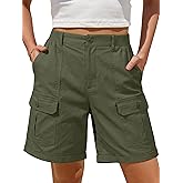 ANRABESS Bermuda Shorts for Women Cargo 2026 Summer Casual High Waisted Shorts Outdoor Beach Vacation Clothes with 6 Pockets