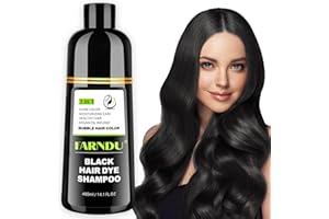DYEING 221 BC FARNDU Black Hair Dye Shampoo for Gray Hair Coverage - 3 In 1 Hair Color Shampoo for Women & Men with Herbal Ingredients | Champu Con Tinte Para Canas