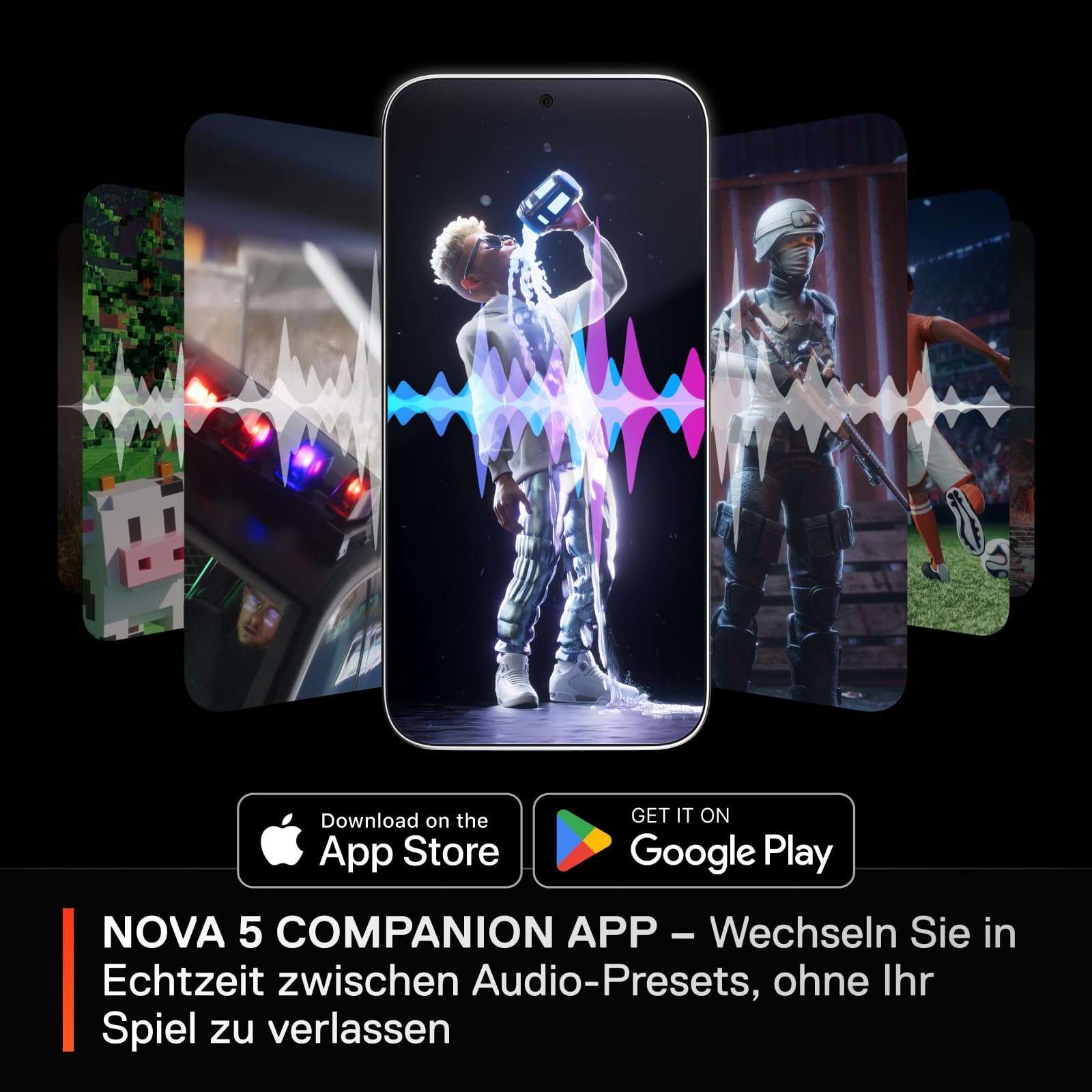 SteelSeries Arctis Nova 5 Wireless - Gaming Headset- Multi-System -PC,PS5 - Magnetische Neodym-Treiber -Über 100 Audio Presets - 60H Akkulaufzeit - 2,4 GHz oder BT-ClearCast Gen2.X-Mik 6