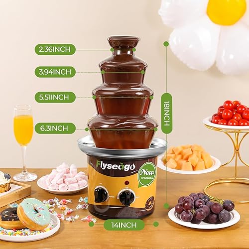 Flyseago Tiers Chocolate Fountain Machine Upgraded Professional