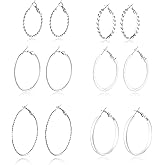 Warmsmile 6 Pairs Gold and Silver Plated Hoop Earrings Set for Women – Trendy Silver and Gold Huggie Hoops, Big Silver and Gold Earrings, Chunky Jewelry for Multiple Piercings, Fashion Gift Pack, Stylish Silver Jewelry for Everyday Wear