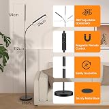 OUTON LED Floor Lamp 15W 1500LM Dimmable 4 Color Temp Remote Touch Black view 6