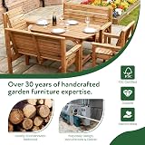 Staffordshire 4ft 6in Wooden Garden Patio Set Table + 4 Chairs view 4