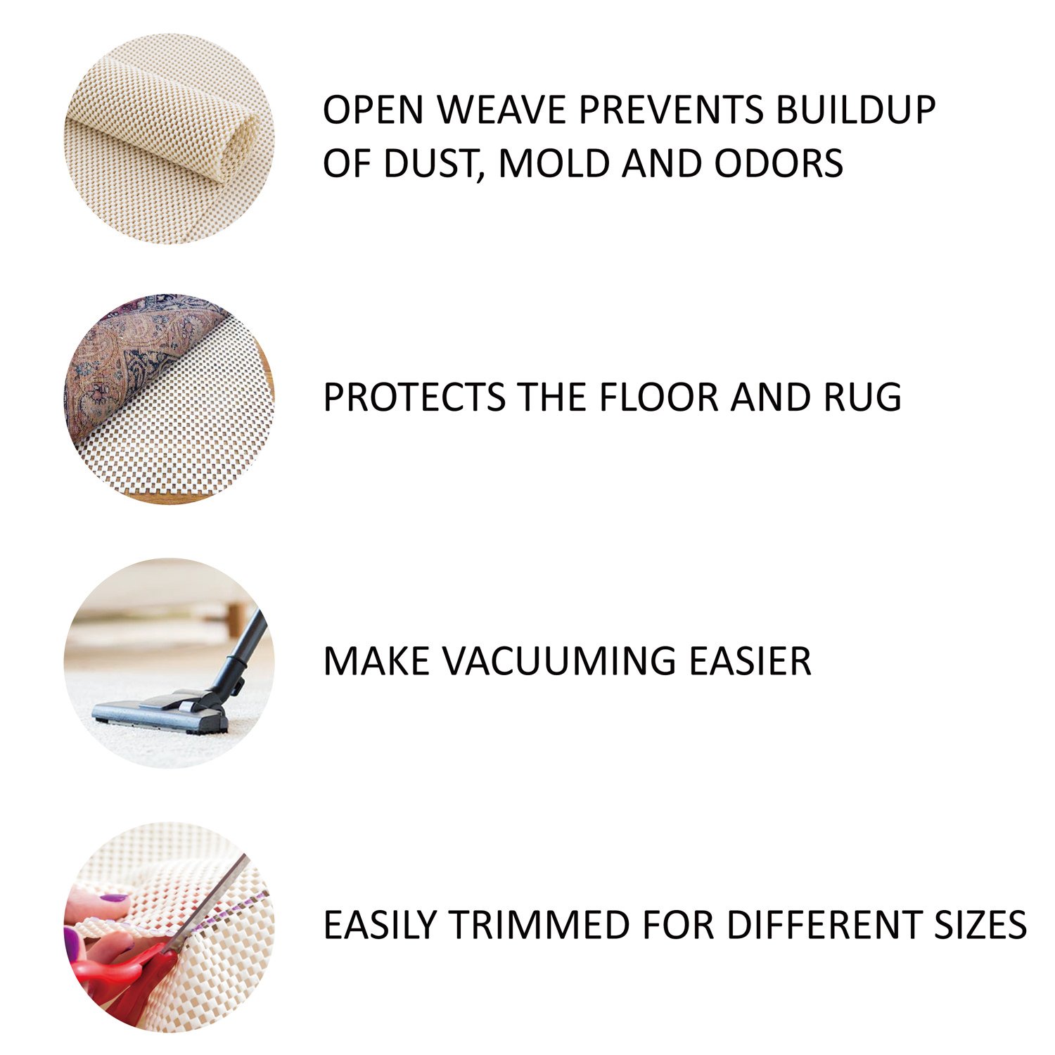 Kanech Rug Pads 3x5 Extra Thick Area Rug Pads Non Slip For Hardwood Floors Keeps Your Rugs Safe And In Place Non Slip Rug Pad3x5 A