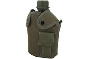 Portable Water Canteen, 1L Large Capacity Canteen with Cover and Cup Leak Proof Wide Mouth Portable Canteens for Outdoor Gym 