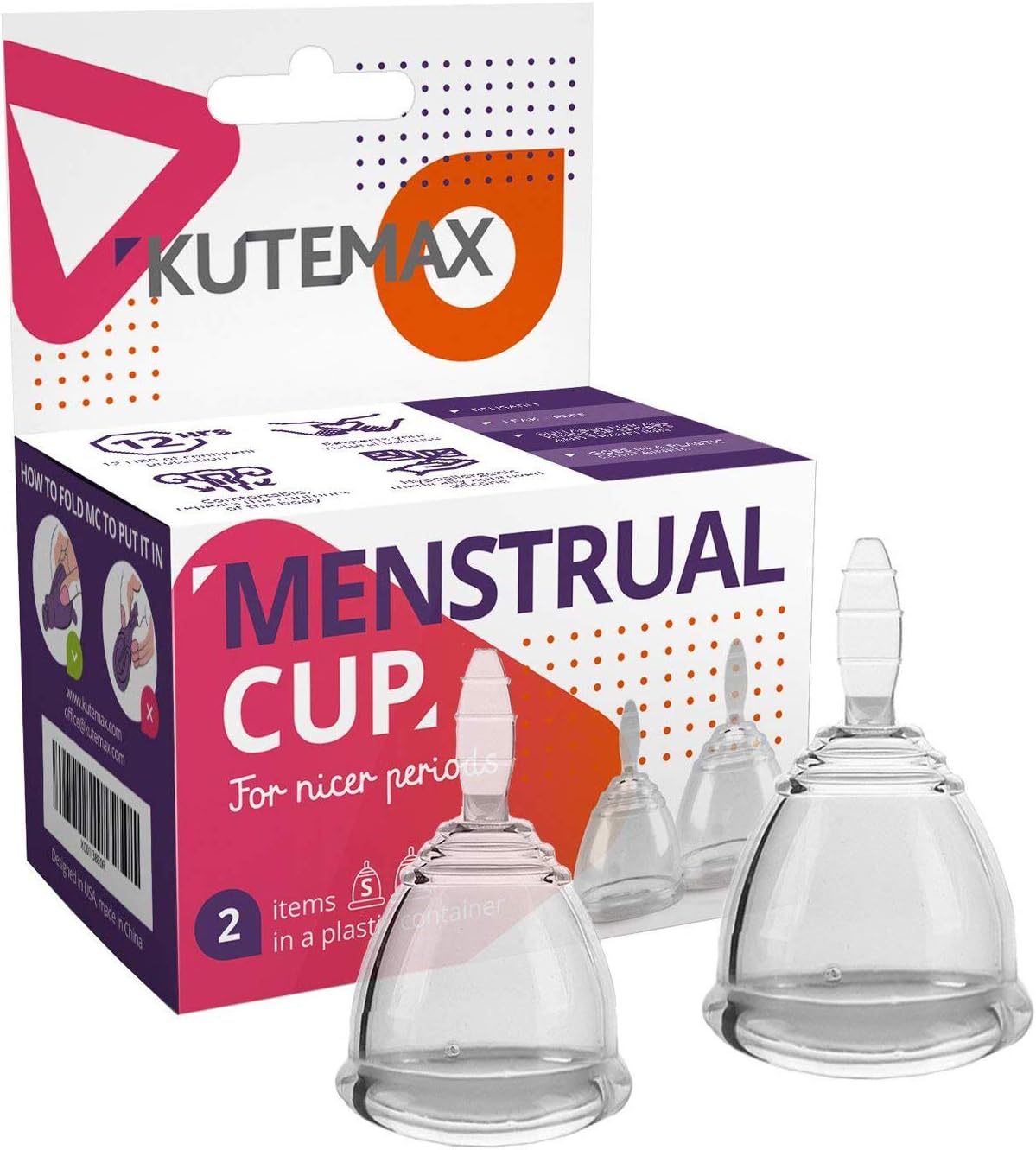 Menstrual Cups for Women – Premium Quality - Secure Protection for Nicer Periods – Ecofriendly Alternative to Tampons and Pads - Set of 2 Sizes Cup in The Plastic Container kit