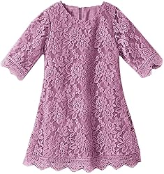 Flower Girl Dress, Lace Dress 3/4 Sleeve Dress