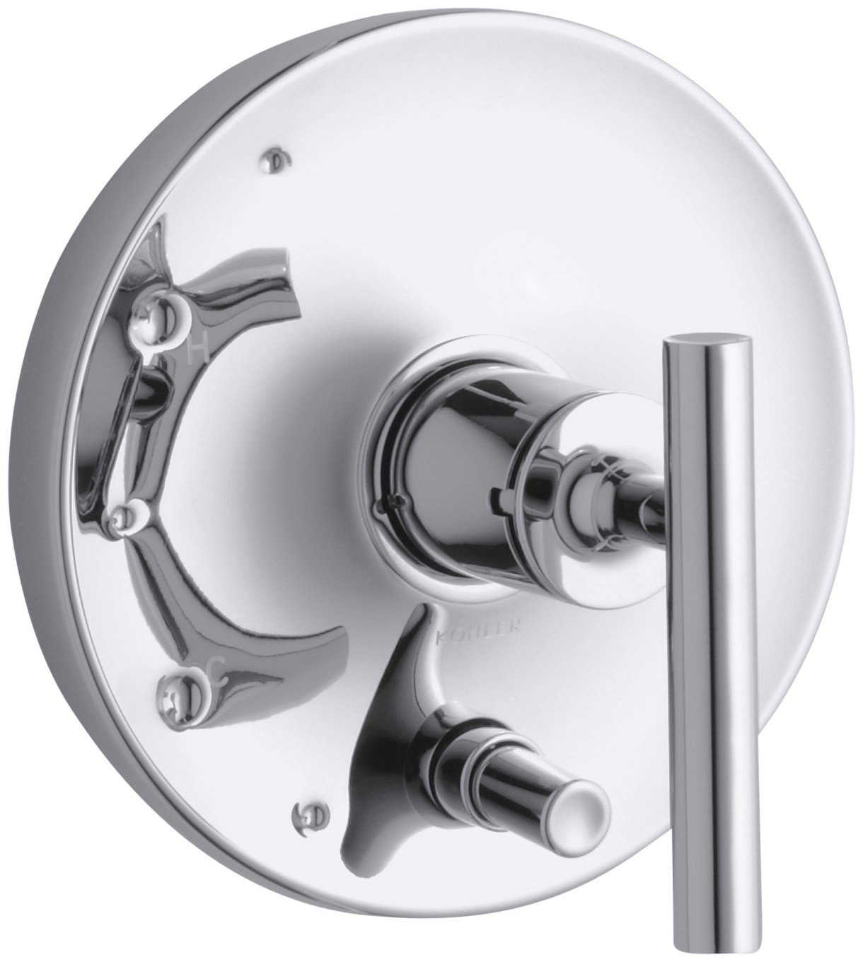 Kohler K-T14501-4-Cp Purist Rite-Temp Pressure-Balancing Valve Trim With Lever Handles, Polished Chrome