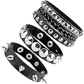 UlZDVUli Studded Bracelet, Spike Punk Goth Punk Leather Jewelry Bracelets for Women Men