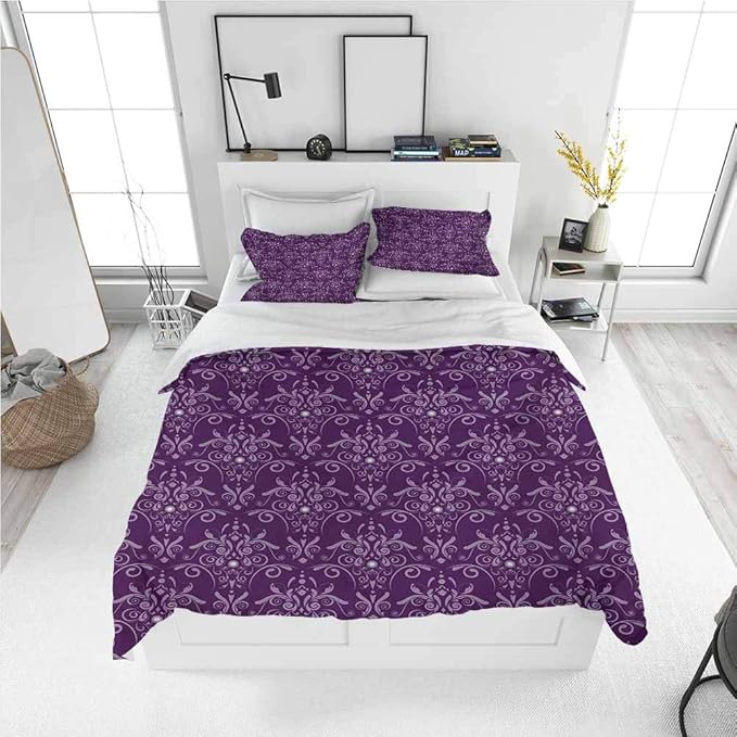 Eggplant King Size Sheet Set3 Piece Set, Quilt Cover Large
