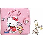 NSRAOIM Cute Small Wallet for Women and Girls, Kawaii Leather Slim Purse Bifold Card Holder Coin Pocket and ID Window, 2Pcs Set