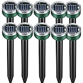 Mole Repellent 10P Solar-Powered Outdoor, Gopher Repellent for Lawn Garden Yard, Mole and Vole Repeller Waterproof, Effective