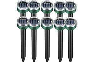 Mole Repellent 10P Solar-Powered Outdoor, Gopher Repellent for Lawn Garden Yard, Mole and Vole Repeller Waterproof, Effective