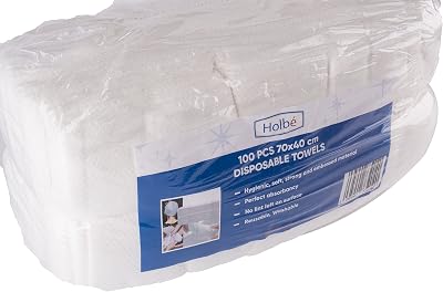Holbé 100pk Disposable Towels 70x40cm 55gsm Embossed Viscose Hairdresser Salon
