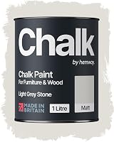 Hemway Chalk Paint Light Grey Stone 1L Matt Finish Furniture & Walls