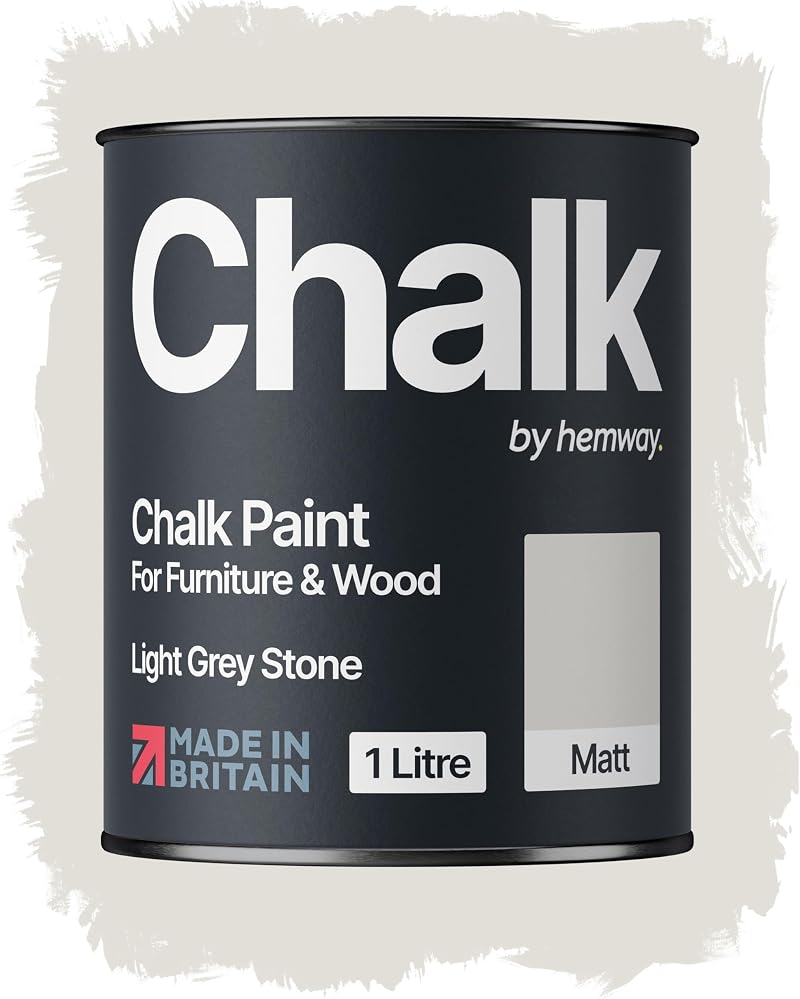 Hemway Chalk Paint Light Grey Stone 1L Matt Finish Furniture & Walls