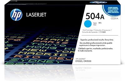 HP CE251A 504A Cyan Toner Cartridge Original LaserJet 7000 Page Yield