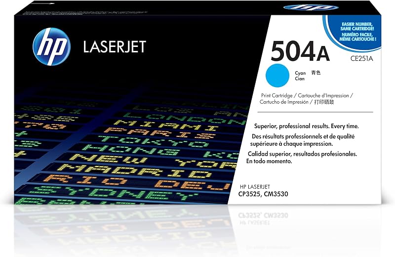 HP CE251A 504A Cyan Toner Cartridge Original LaserJet 7000 Page Yield