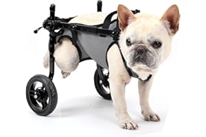 BECROWM Small Dog Wheelchair for Back Legs, Light Weight Dog&Cat&Pets Wheelchair Cart with Disabled Hind Legs Walking, Adjustable Doggy Wheelchair Cart with Wheels for Back Legs
