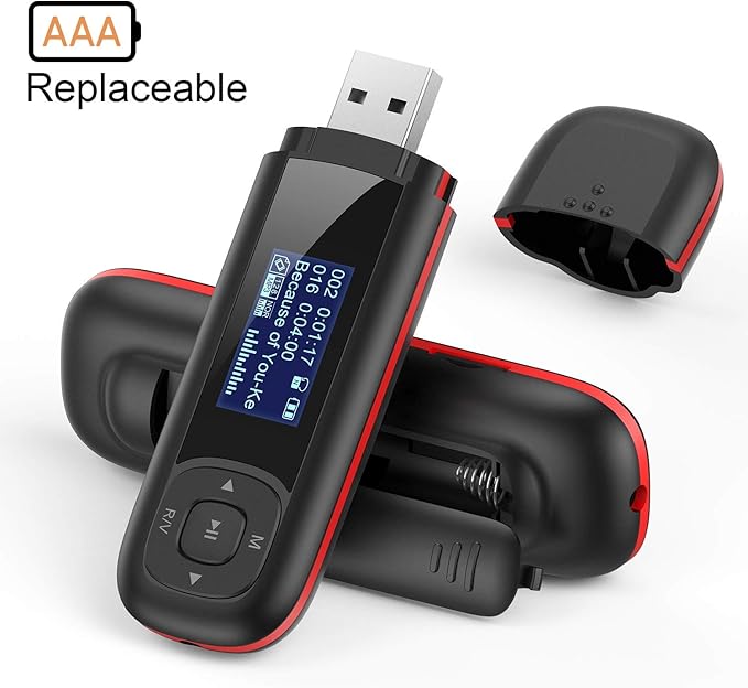 AGPTEK Lecteur MP3 USB Portable avec Radio FM, Batterie Remplaçable,10H Autonomie de Lecture