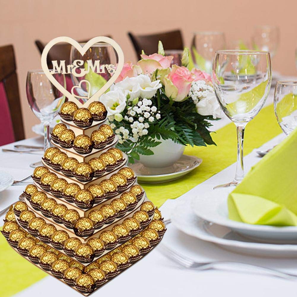 Decoration De Table Pour Mariage Gateau Forme De Coeur 7 Couches Candy Bar Bar A Bonbon Decoration Support En Bois Pour Ferrero Rocher Cspone Loisirs Creatifs Cuisine Maison Schoolofbabywearing Com
