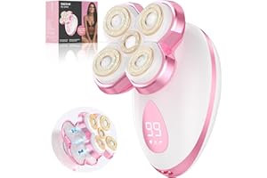 UYTHUMIDID Electric Razors for Women - Upgraded Magnetic Electric Shaver for Women, Cordless Painless Hair Remover for Legs Bikini Face, Lady Trimmer for Sensitive Skin, Detachable and Waterproof, Pink