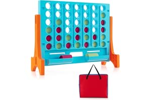Costzon Giant 4 in a Row Connect Game, 2-in-1 Jumbo 4-to-Score Game Set with Carrying Bag, Fun Family Party Game, Indoor Outdoor Yard Game for Kids Adults, Freestanding/Wall Mount (Orange)