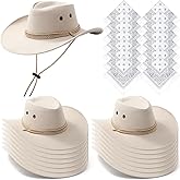 Coume 30 Pieces Western Cowboy Hat Costume Accessories Paisley Bandanna Set Cowgirl Hats Bulk for Adult Women Men Dress Party