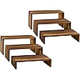 Darware Farmhouse Wooden Risers (6-Piece Set), Rustic Decorative Rectangular Display Stands