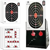 Atflbox 7 x 9 Inch BB Gun Target Trap with 10pcs Paper Target and Spinning Shooting Targets for Airsoft, Rifle, Airgun