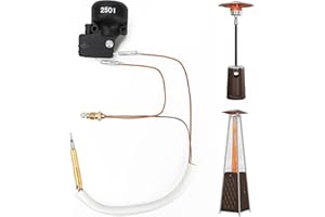 NUPICK Patio Heater Replacement Parts, Outdoor Patio Heater Thermocouple & Tilt Switch Repair Propane, Glass Tube, Gas Heater, Thermocouple Replacement for Tower Heater