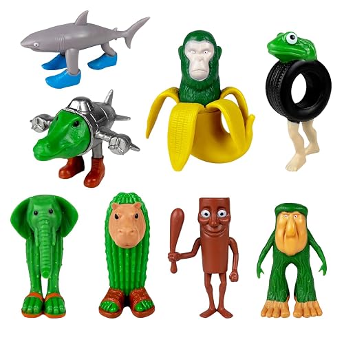 8PCS Funny Video Game Tung Figures, Game Inspired Collectible Set, Featuring Shark, Monkey & More, Tralalero Tralala Style–Gift for Fans