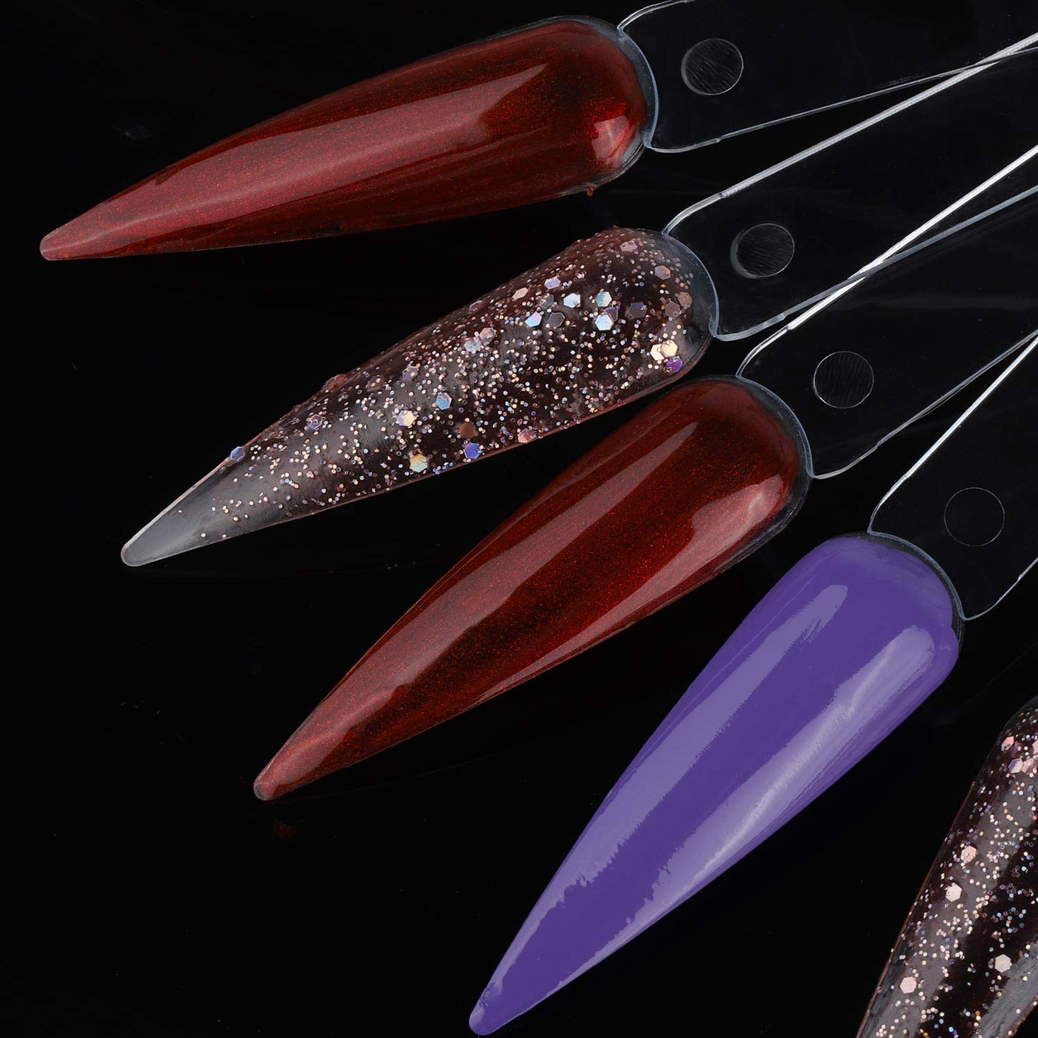 160 Pieces Nail Display Sticks Transparent Nail Art Practice Stiletto Nail Tips Display Polish Board Display Pointed Tip Plastic Nail Art Tips : Beauty