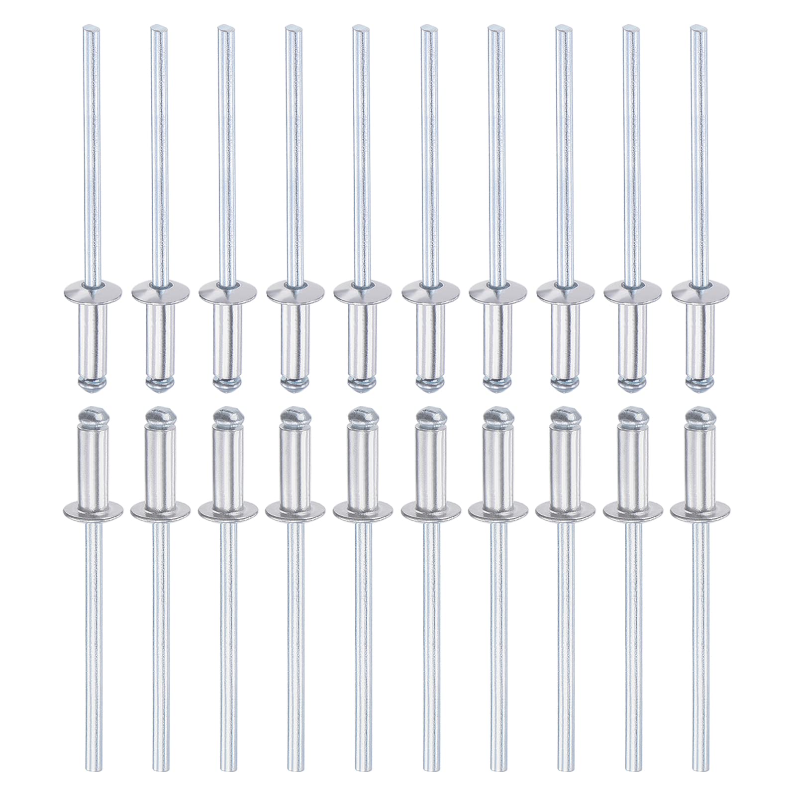 DTGN 3.2mm x 9mm (DXL) Blind Rivets - 60Pack - Good for Machinery Joining - Aluminum Dome Open End Rivet