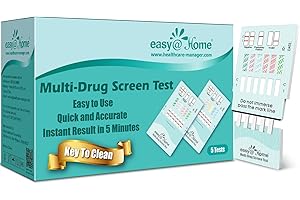 Easy@Home 12 Panel Instant Drug Test Kits (5 Pack) - Testing Marijuana (THC),COC, OPI 2000, AMP,BAR,BZO,MDMA,MET/mAMP, MTD, O