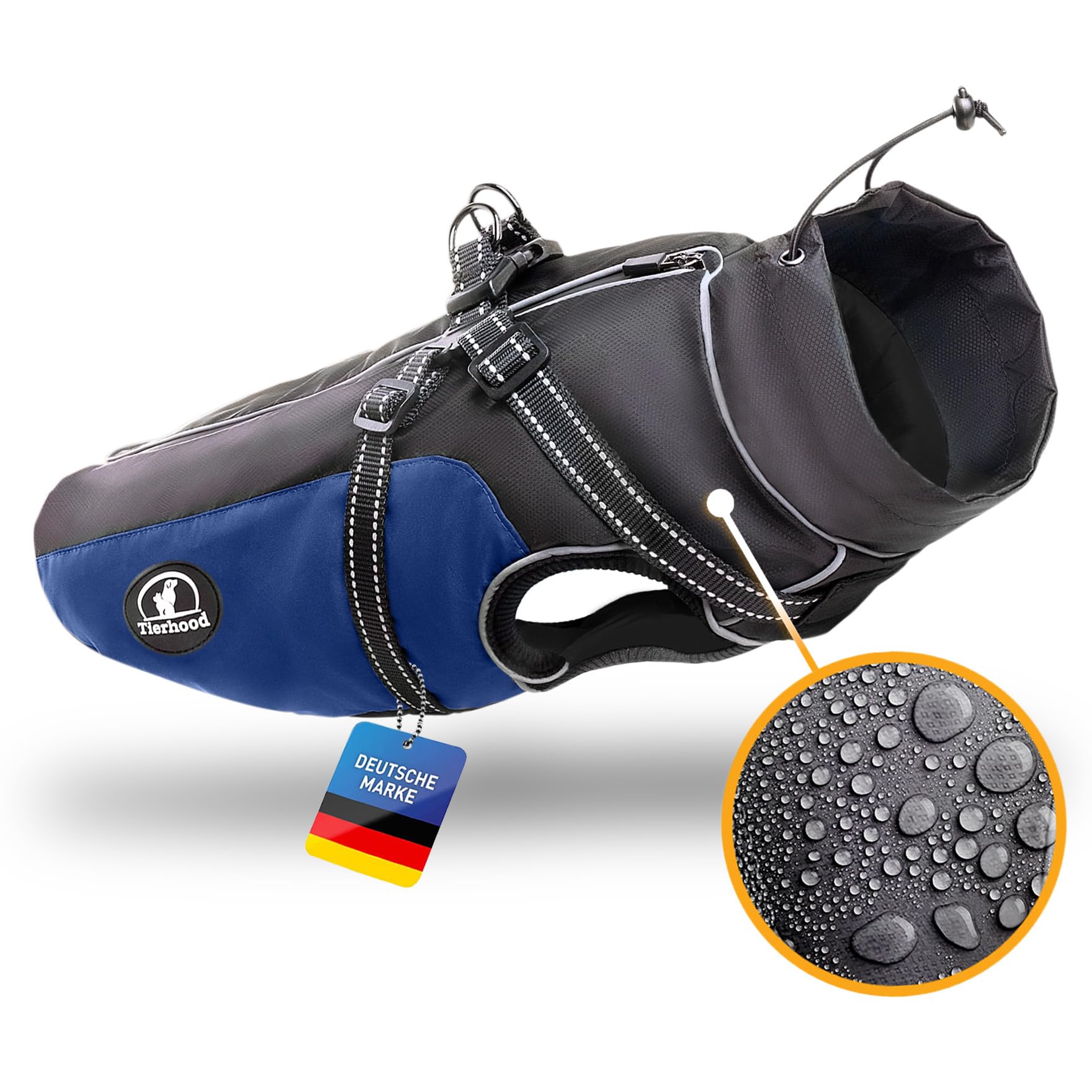 TIERHOOD - Waterproof Dog Raincoat [Includes Harness] – Dog Raincoat – [Includes Reflectors] – Rain Jacket Dog – Dog Coat Rain Coat – Raincoat for Dogs – Dog Raincoat Waterproof