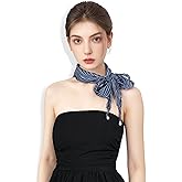 JENSVOIR Scarf for Women, Pleated Triangle Neck Scarf Pearl Light Soft Fashion Scarves Versatile Headband or Hair Band