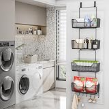 HapiRm Over The Door Organizer with 4 Large Metal Baskets and Hooks view 2