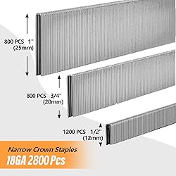 SITLDY 2800-Count 18 Gauge 1/4" Narrow Crown