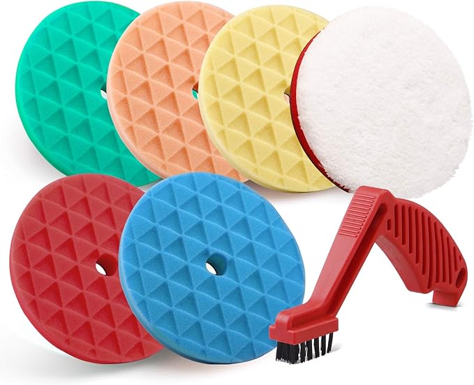 Polishing Pads, 5Pc 6.5 Inch 165mm Orbital Buffer Polisher Pads And 1Pc