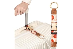 EKAX Travel Carry Strap with Ring Hooks, Buckle, Add-a-Bag Luggage Strap, Adjustable Bag Holder, Travel Clip for Carry-on Bags