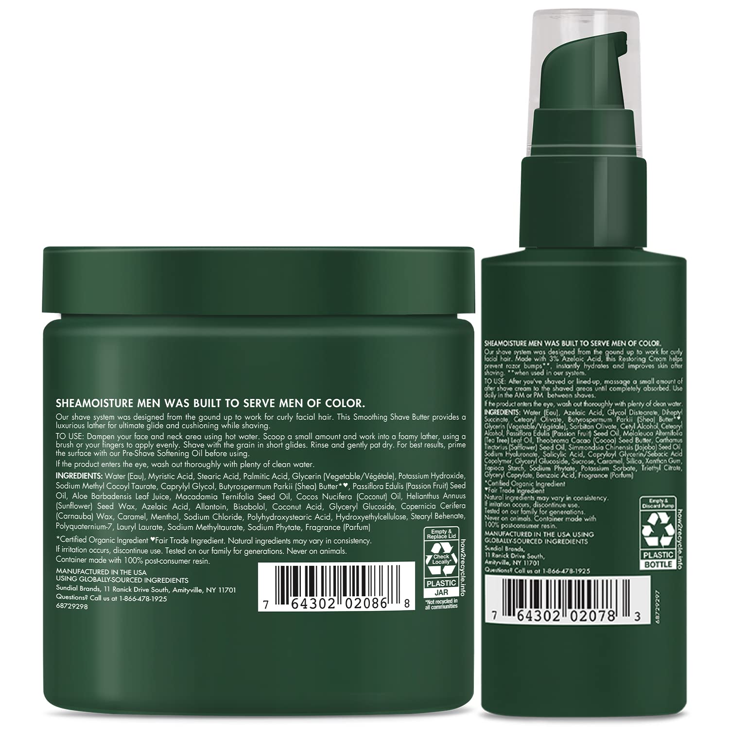 SheaMoisture Men, Beard Shaving Kit, Smoothing Shave Butter with Shea Butter 5 oz. Bundled with After Shave Care Restoring Cream 2 oz with Tea Tree Oil, Helps Prevent Razor Bumps & Irritation