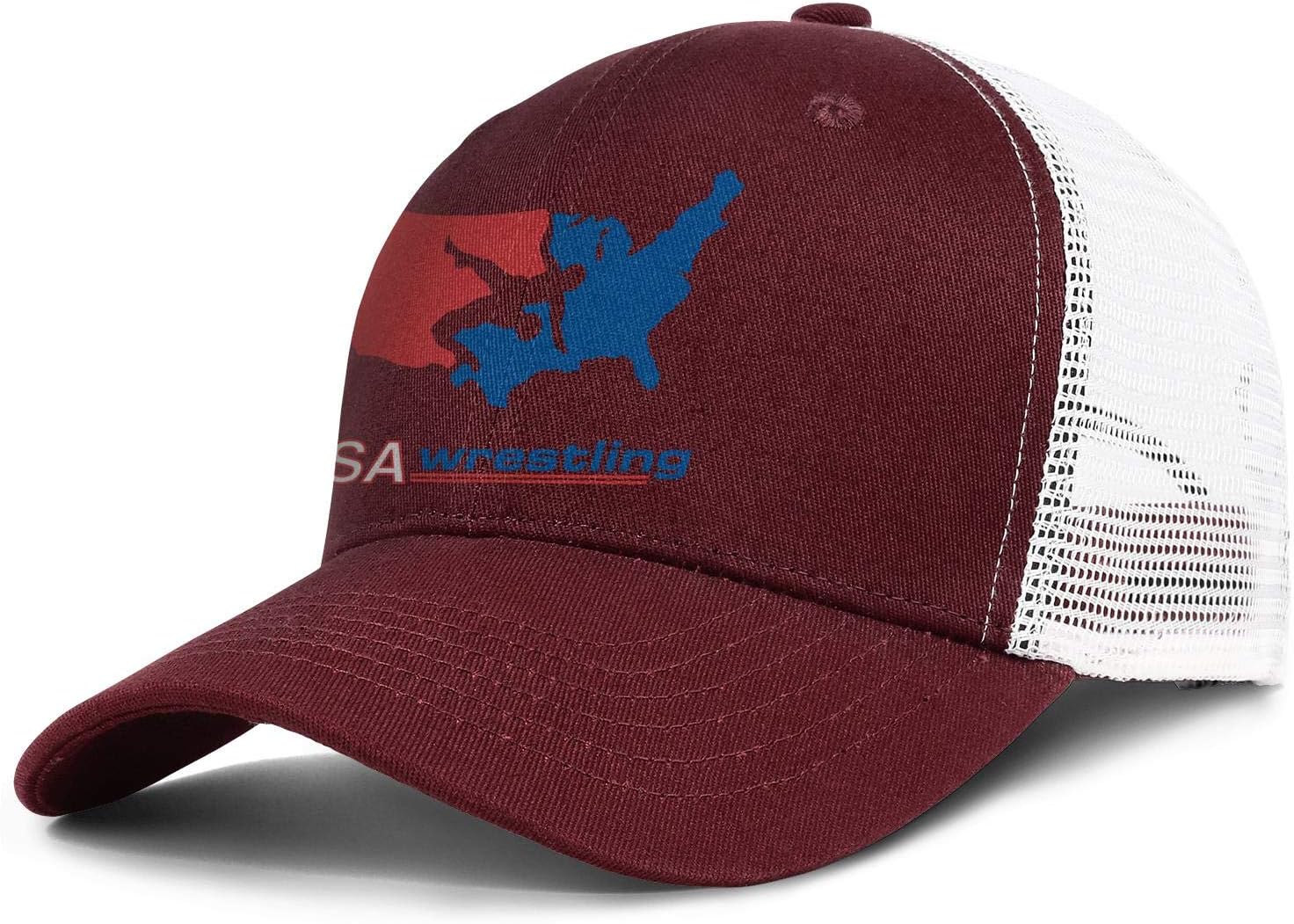 LSHOEJFVGUnisex Man USA Wrestling Hats Baseball Hats Adjustable Mesh Outdoor Cap