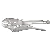 Performance Tool W30756 10 in. Curved Jaw Locking Pliers | Drop forged chrome vanadium steel. Integrated wire cutter. Knurled adjustment screw. Welded center point