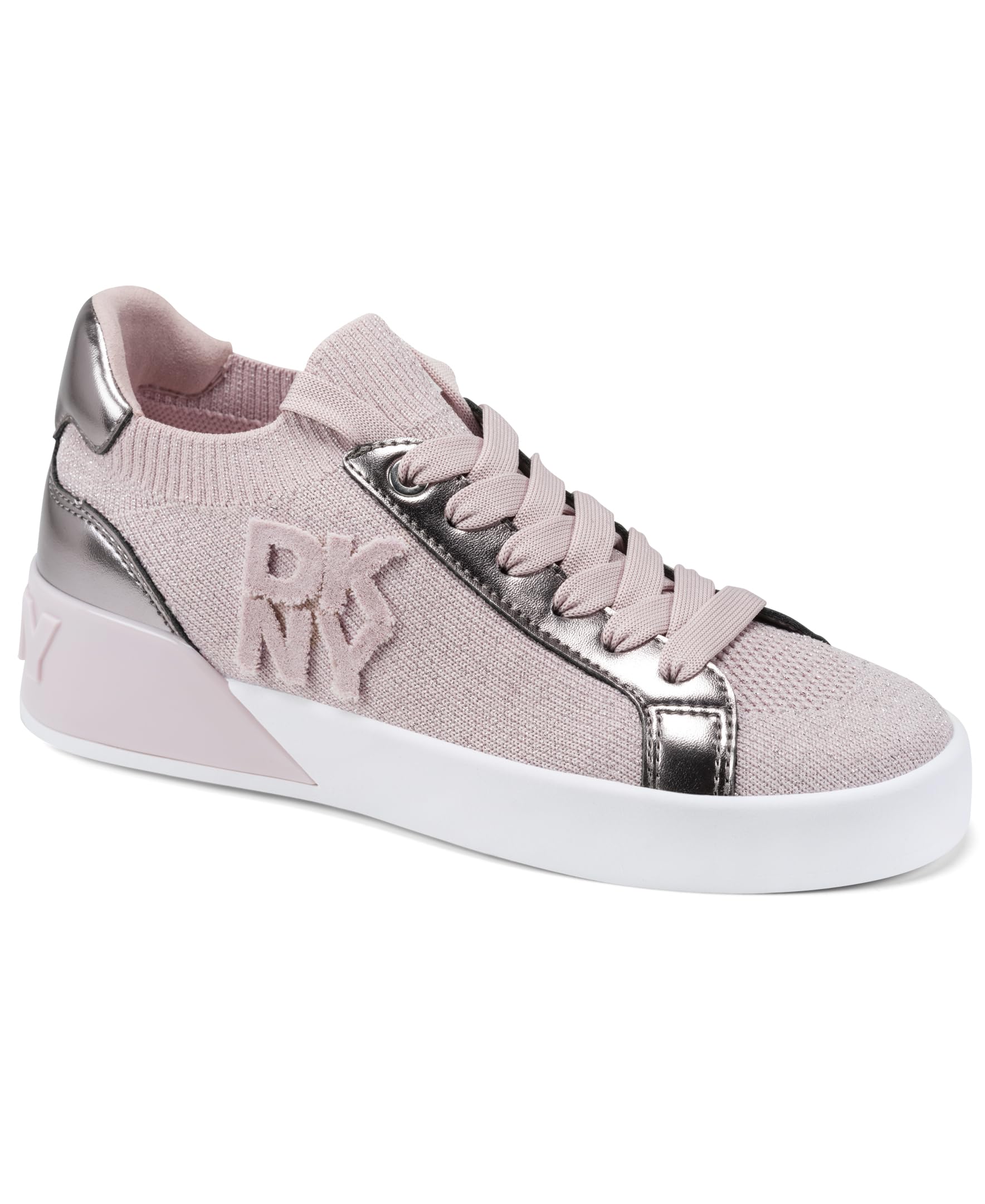 DKNY Women’s Mallory Lace Up Sneaker, Light Pink, 7.5