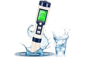 ROWYET PH Meter & TDS Meter Digital Water Tester 5 in 1 Salinity Tester PH Temp EC and TDS Meter,PH Meter for Water with LCD Backlit,Water Testing Kits for Drinking Water,Wine,Swimming Pool,Hot Tub Spas.