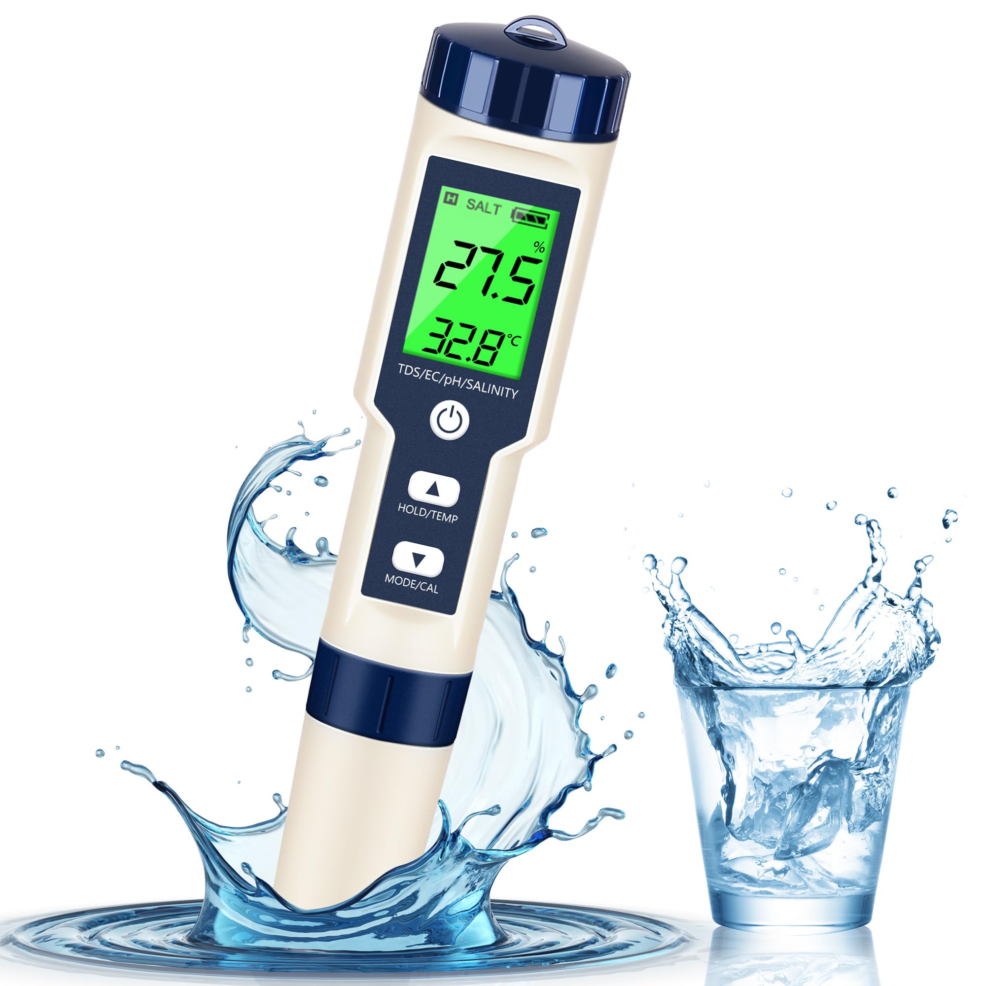 Photo 1 of PH Meter & TDS Meter Digital Water Tester 5 in 1 Salinity Tester PH Temp EC and TDS Meter,PH Meter for Water with LCD Backlit,Water Testing Kits for Drinking Water,Wine,Swimming Pool,Hot Tub Spas.