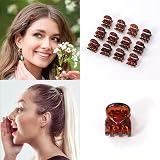 Qufiiry 30Pcs Mini Hair Clips Black Brown Non Slip Claw Hair Clips Women Girls view 5